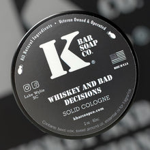 Load image into Gallery viewer, Whiskey &amp; Bad Decisions Solid Cologne